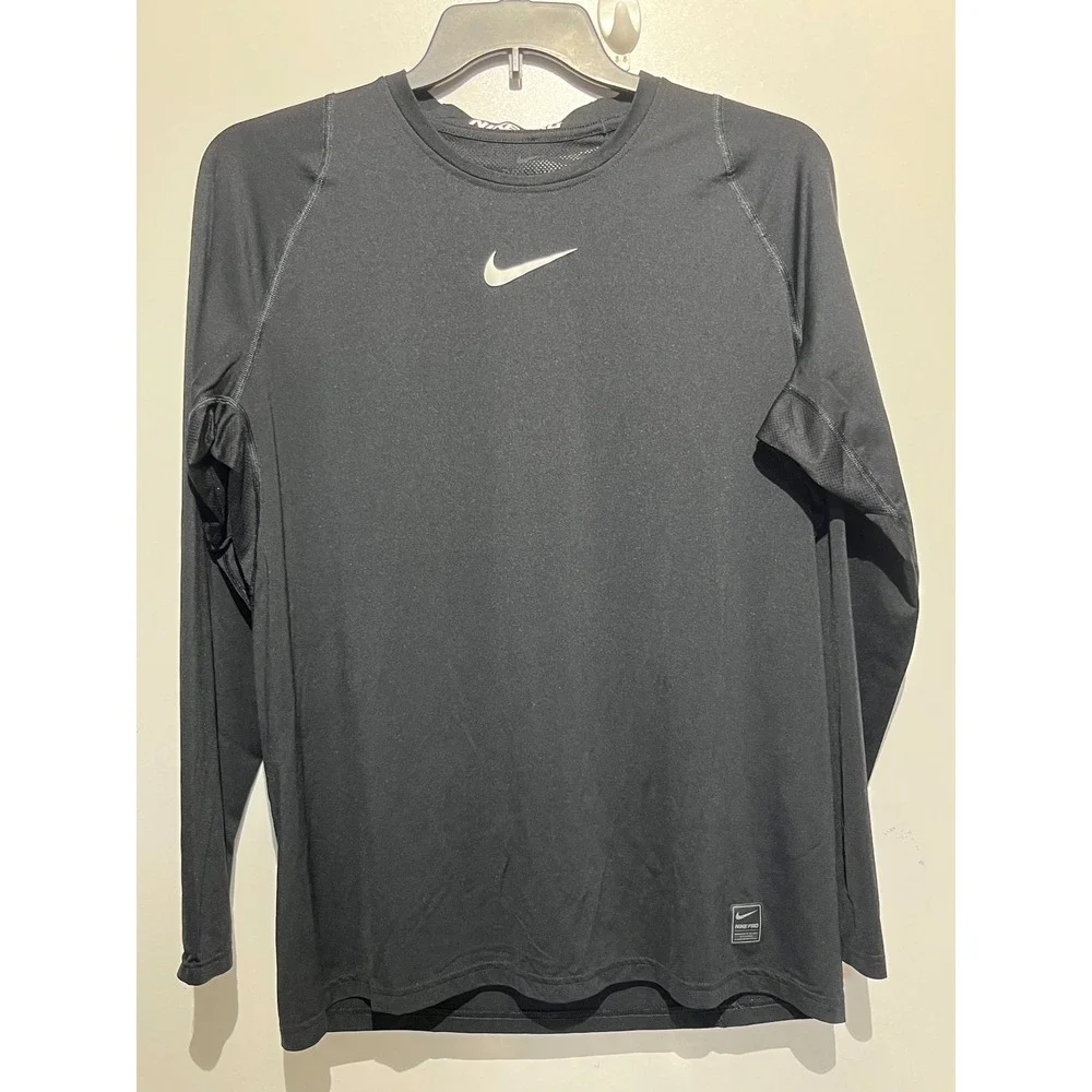 Nike Pro Dri-FIT Mens XL Black Long Sleeve Compression Training Shirt Base Layer